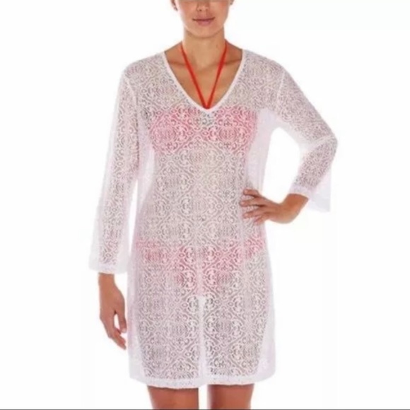 Mario Serrani Other - 🏆Mario Serrani Italy White Lace Beach Cover Up XL